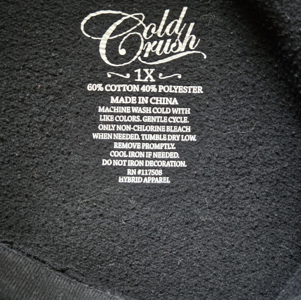 Cold Crush Daisy Love Me Not Black Pullover Sweatshirt - Picture 5 of 8
